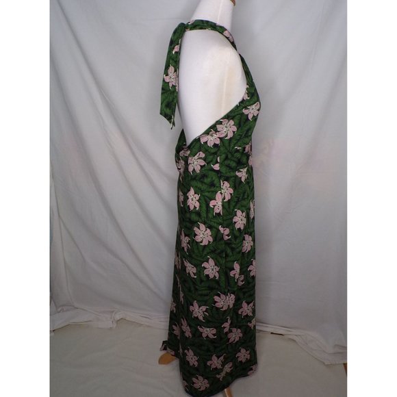 TOPSHOP Hibiscus Floral Halter Midi Dress Green 10 NEW - Picture 9 of 11